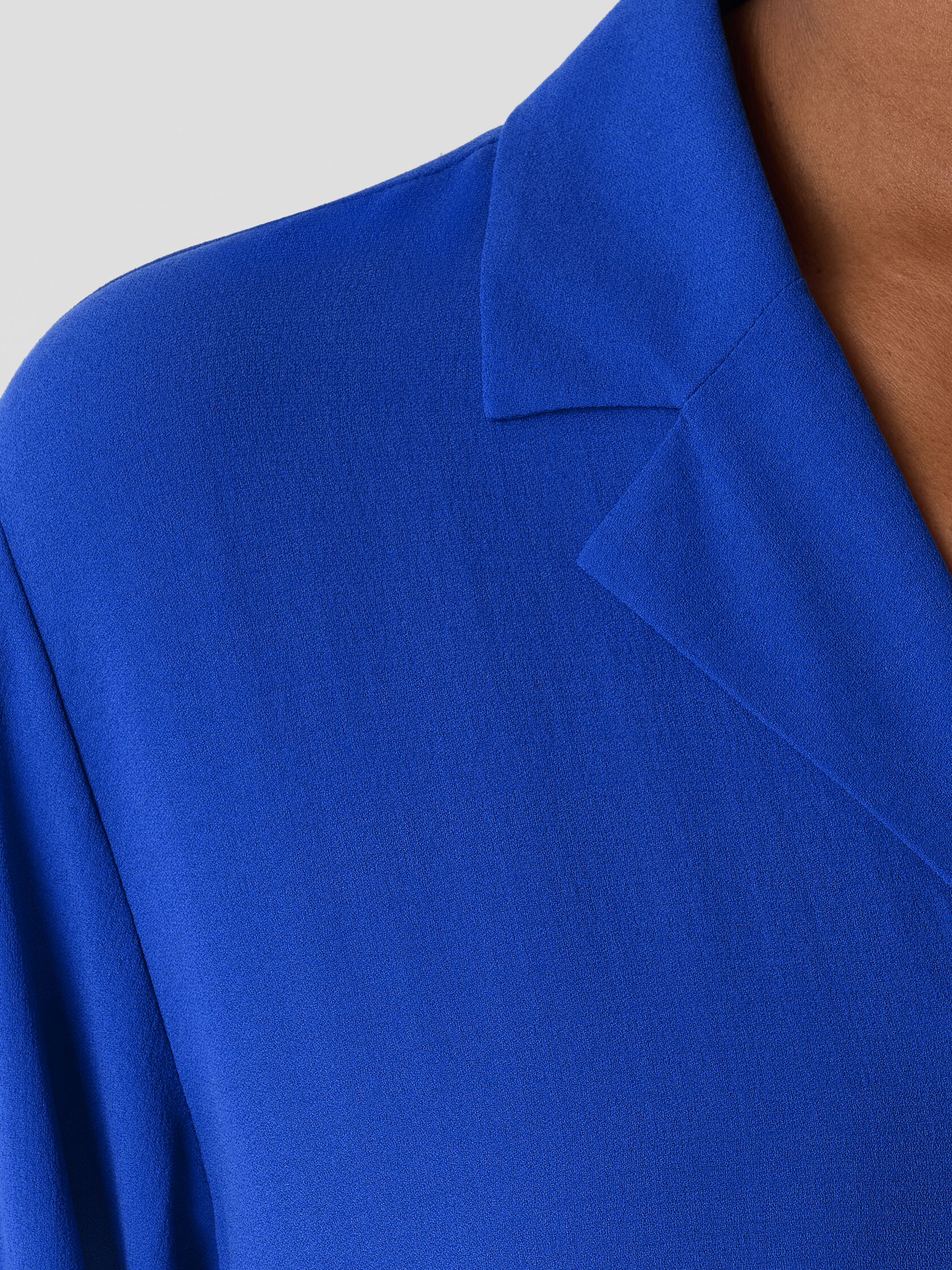 Silk Georgette Crepe Notch Collar Shirtdress