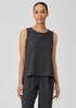 Mini Check Crepe Round Neck Tank