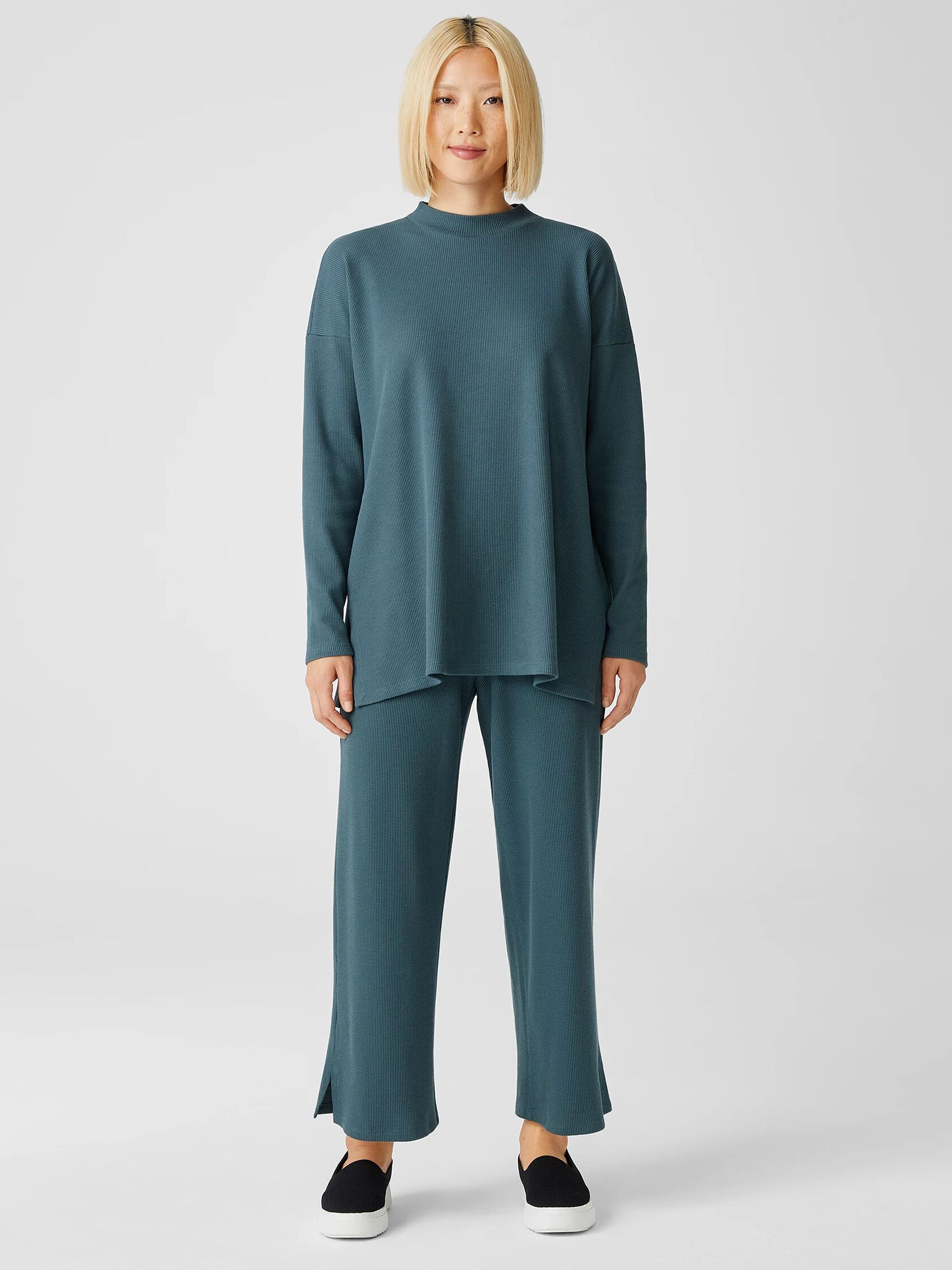 Cozy Waffle Knit Straight Pant