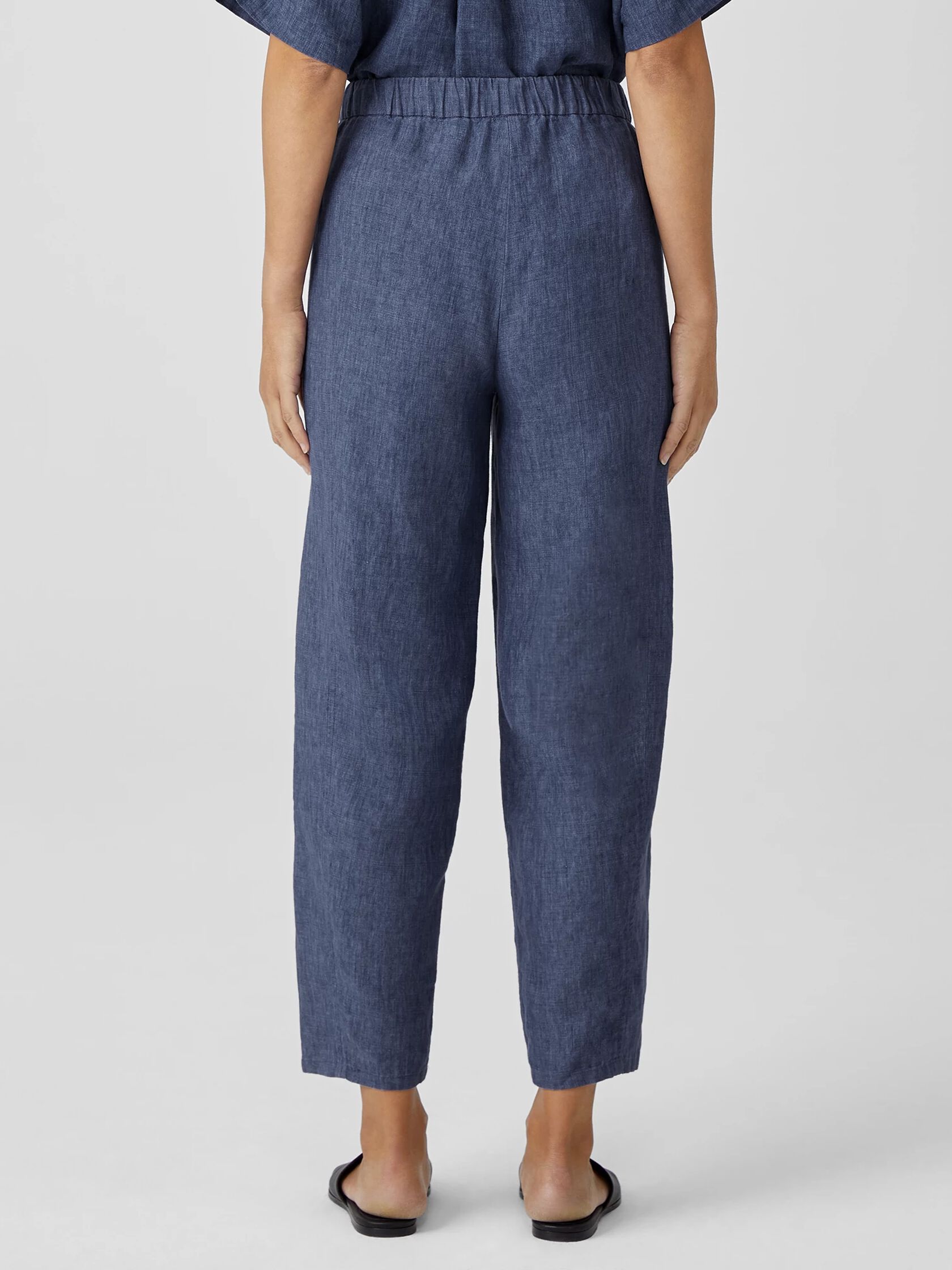 Washed Organic Linen Delave Lantern Pant