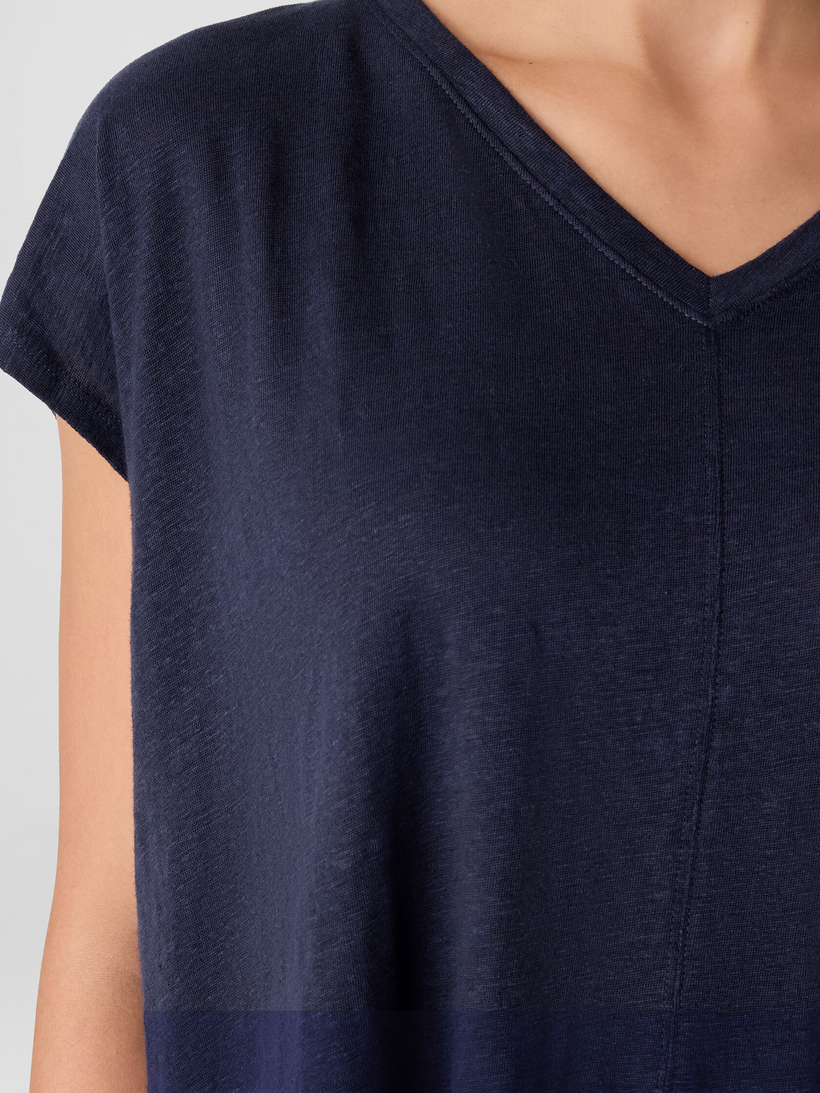 Organic Linen Jersey V-Neck Tee