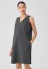 Cotton Blend Ponte V-Neck Dress