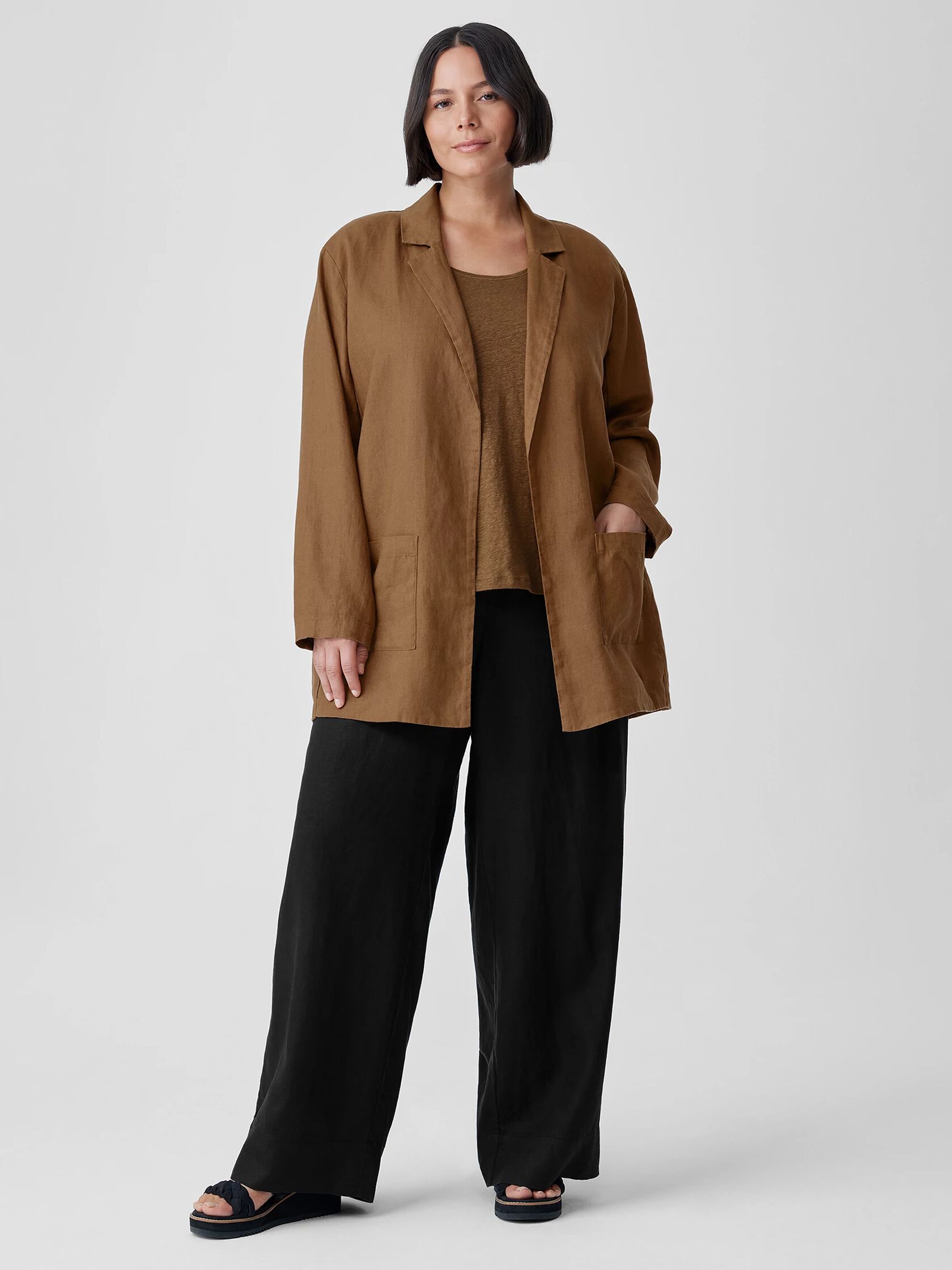Organic Linen Long Blazer