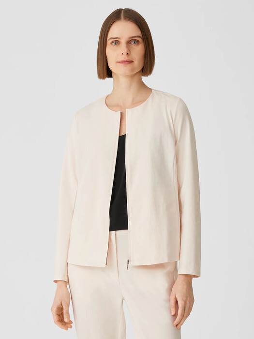 Organic Cotton Ponte Zip-Front Jacket