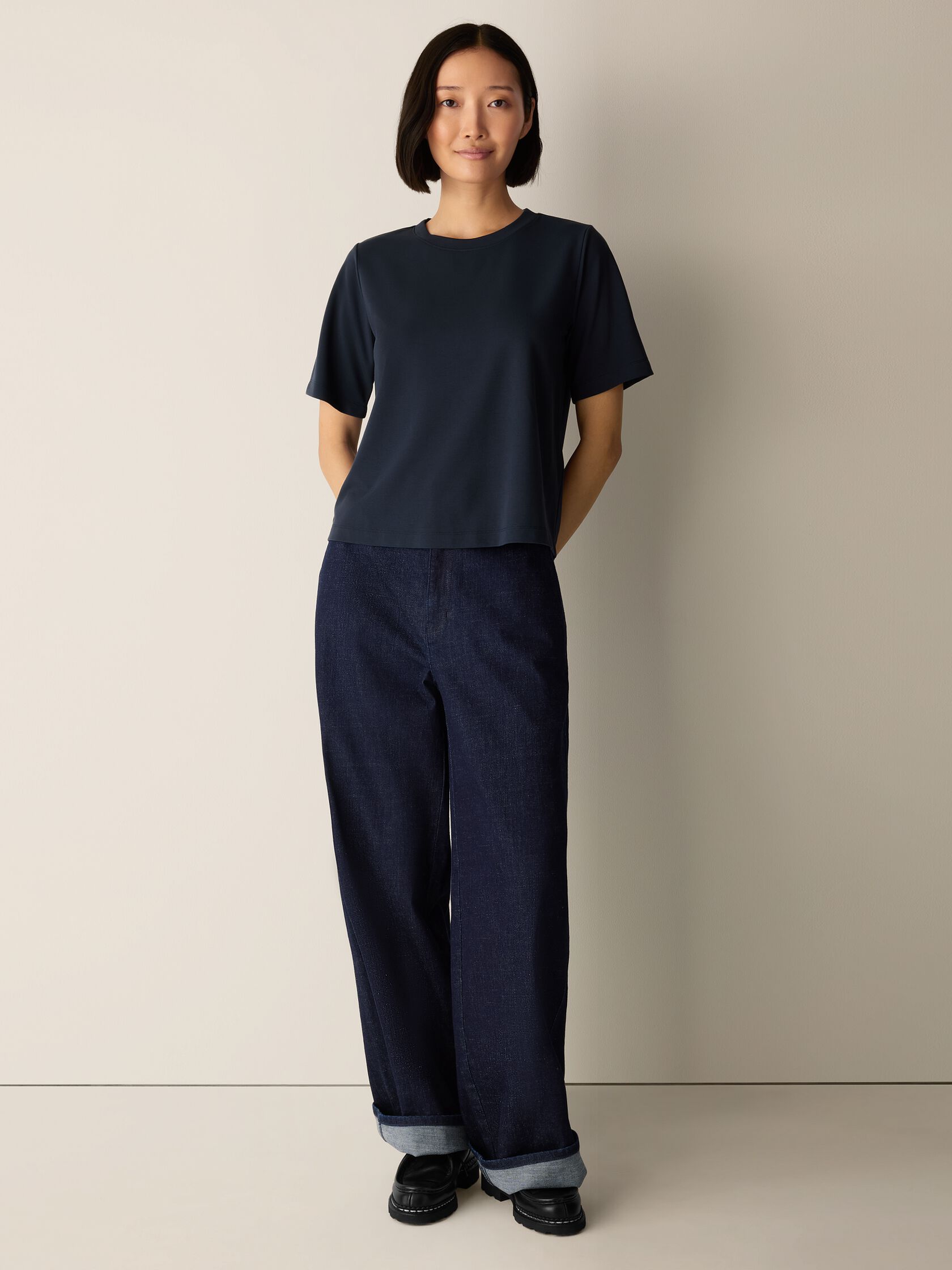 Extra-Fine Ponte Crew Neck Tee