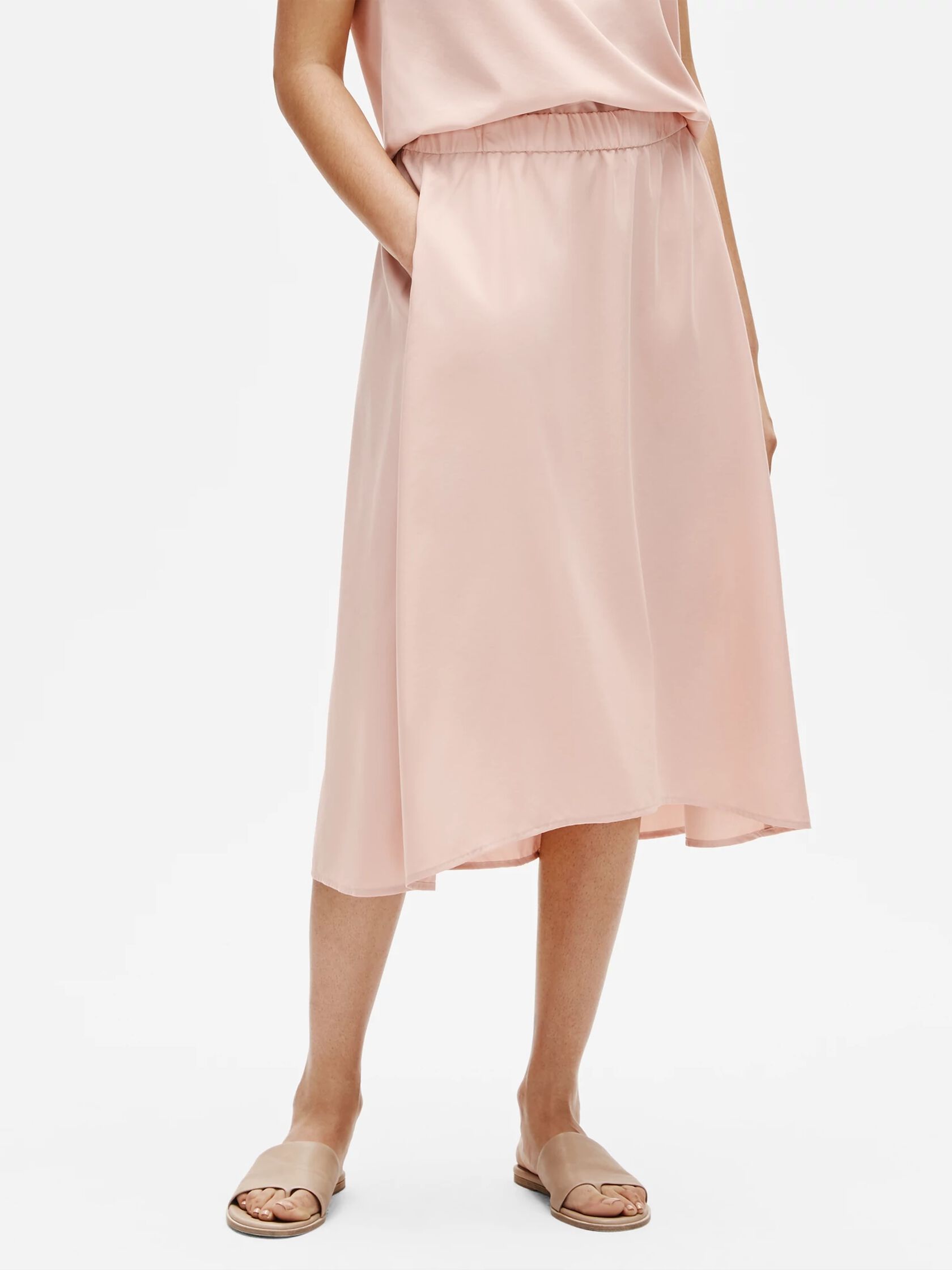 Sandwashed Tencel A-Line Skirt