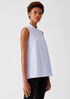 Organic Cotton Lawn Mandarin Collar Long Shirt