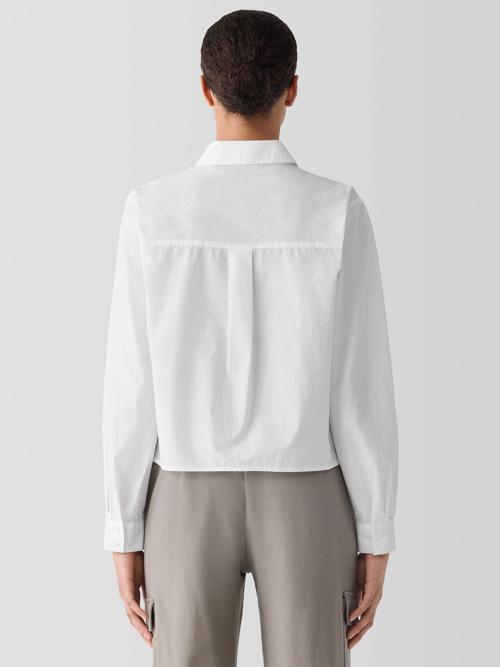 Washed Organic Cotton Poplin Classic Collar Short Shirt
