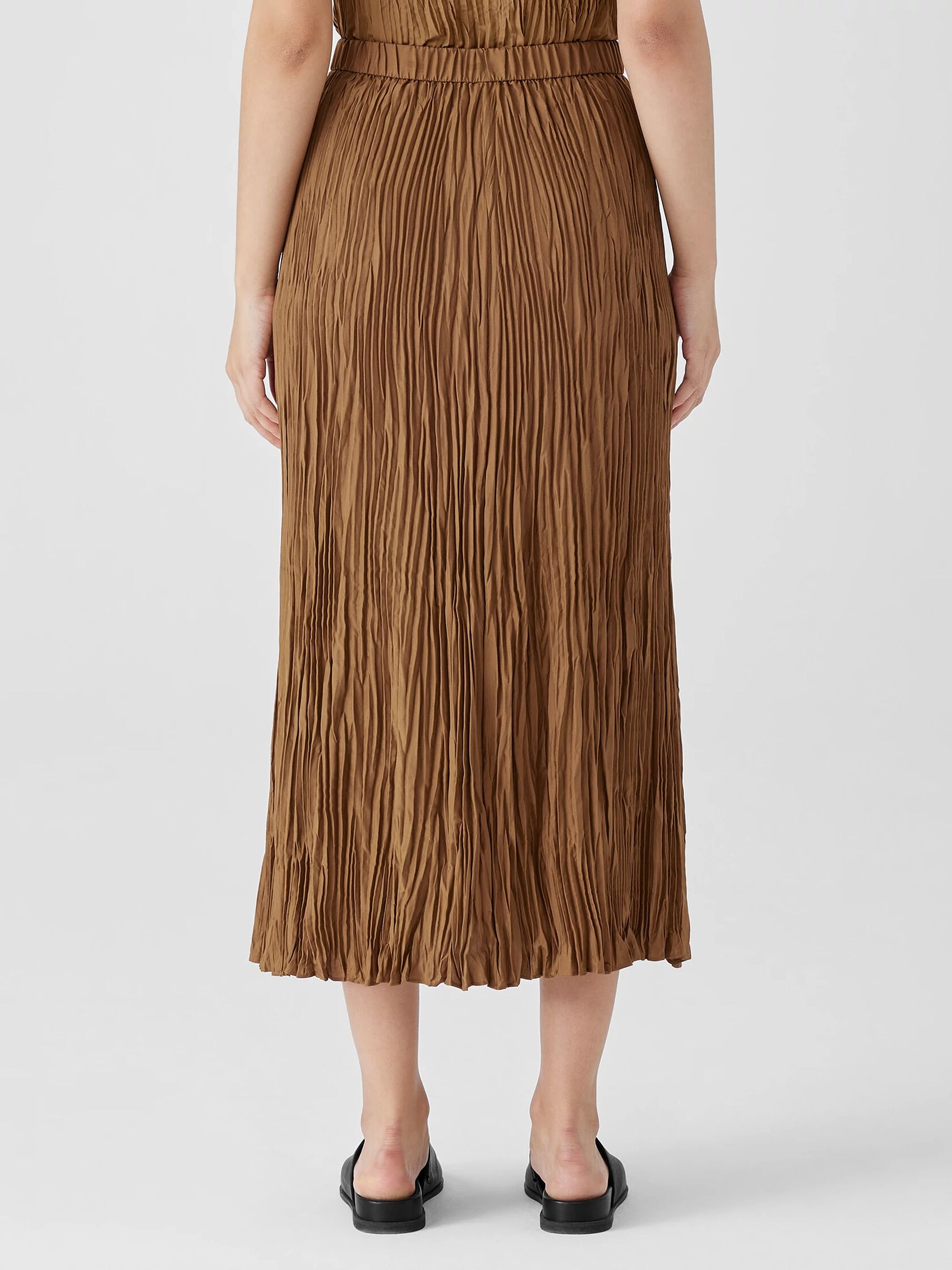 Crushed Silk Maxi Skirt
