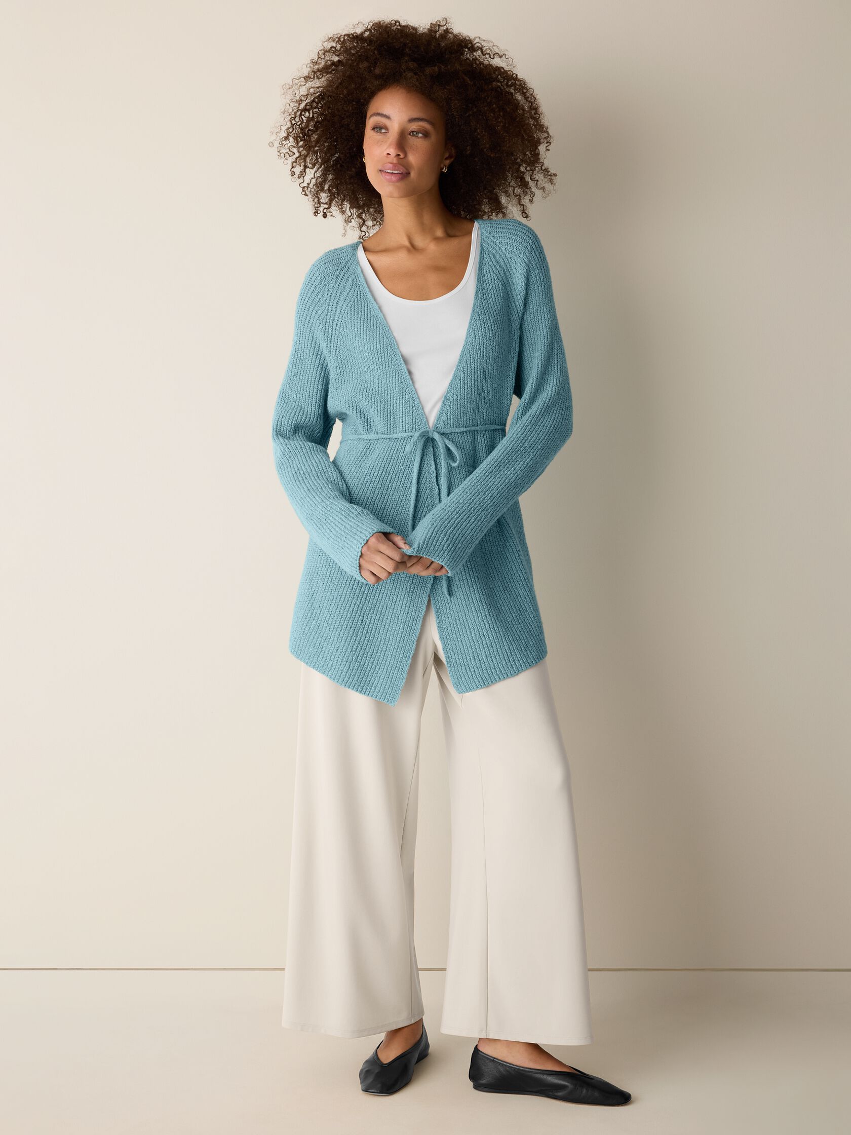 Peruvian Cotton Cloud V-Neck Cardigan