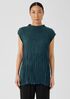 Crushed Cupro Funnel Neck Long Top