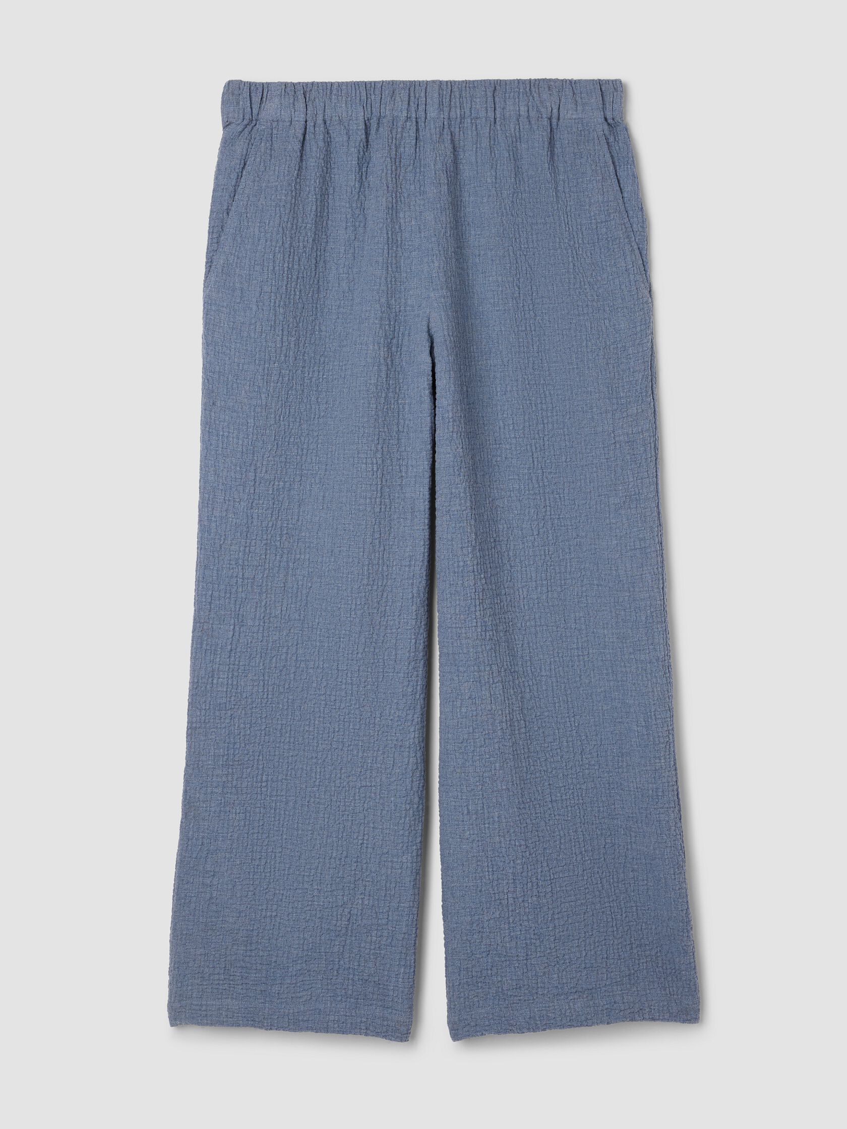 Organic Cotton Doubleweave Wide-Leg Pant