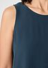 Silk Georgette Crepe Ballet Neck Long Tank