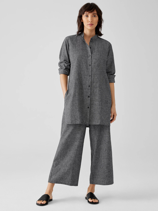 Hemp Organic Cotton Grid Long Shirt