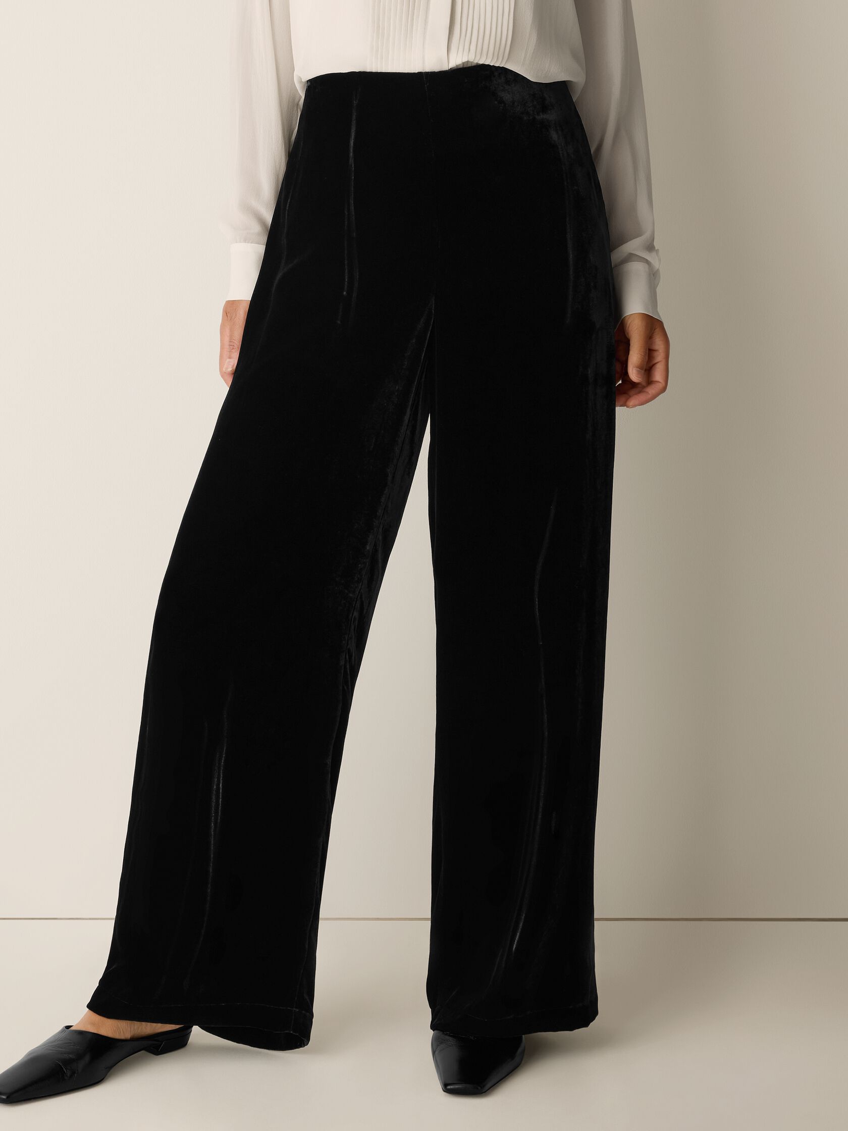 Velvet Wide-Leg Pant