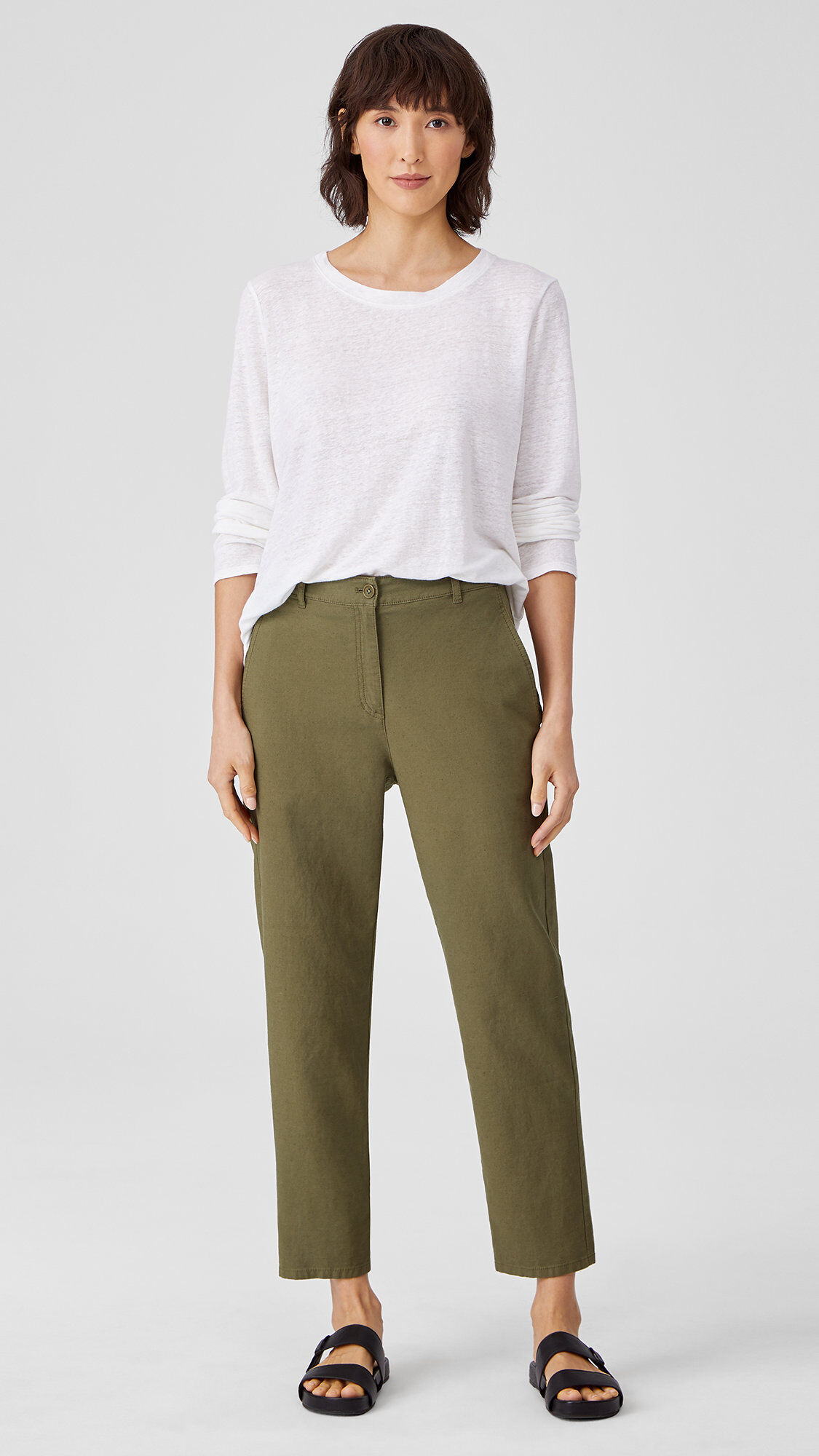 Organic Cotton Hemp Tapered Ankle Pant