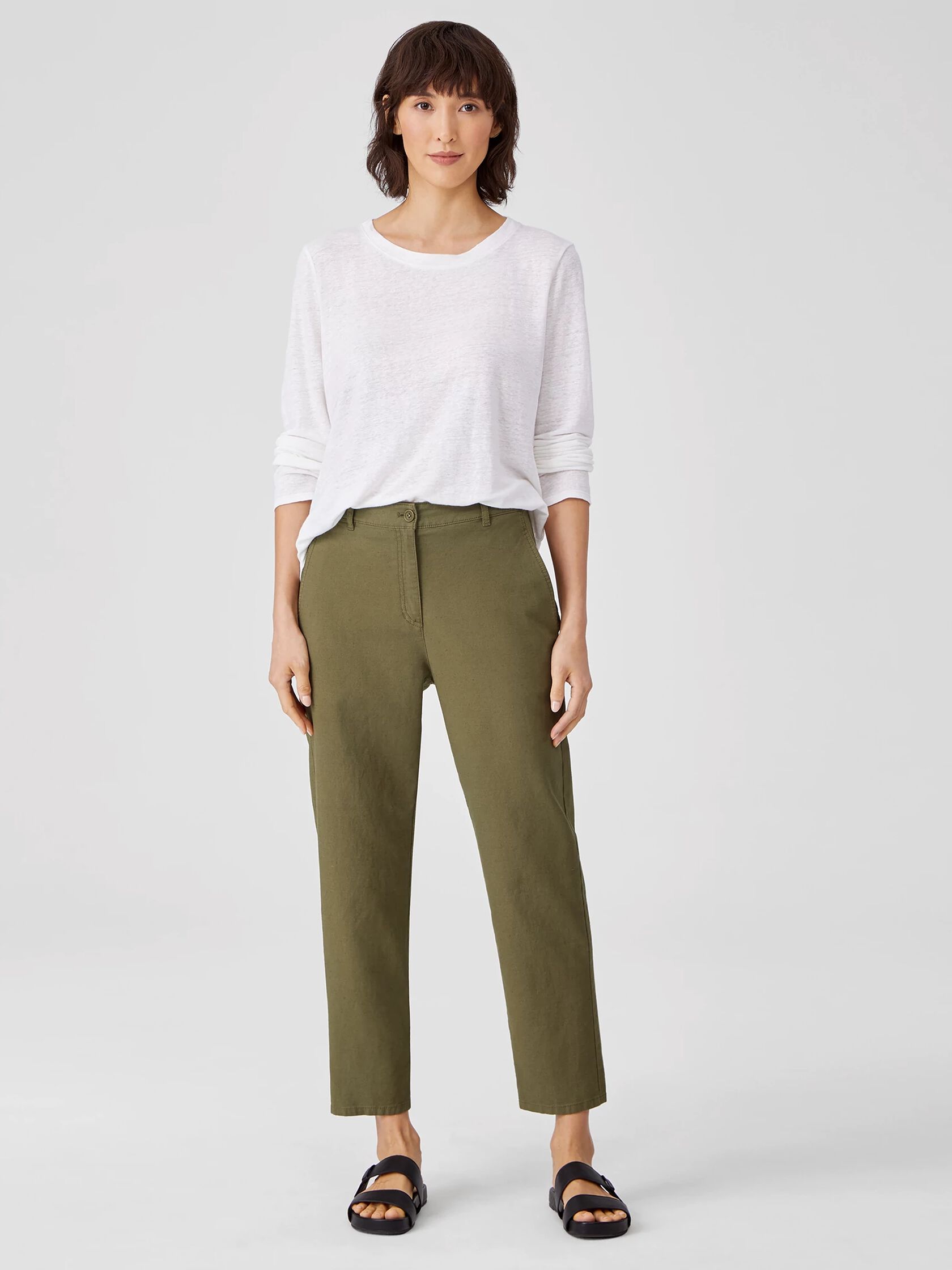 Organic Cotton Hemp Tapered Ankle Pant