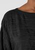 Textured Silk Jacquard Bateau Neck Long Top