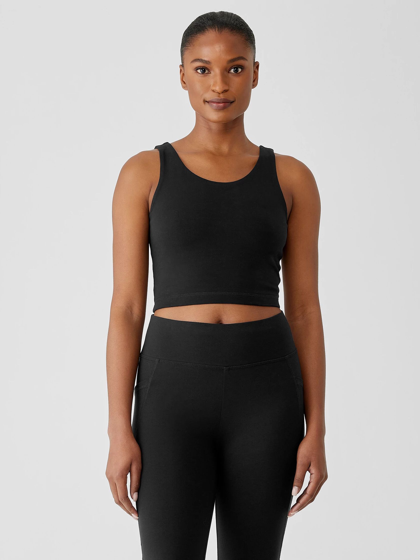 Pima Cotton Stretch Jersey Cropped Tank