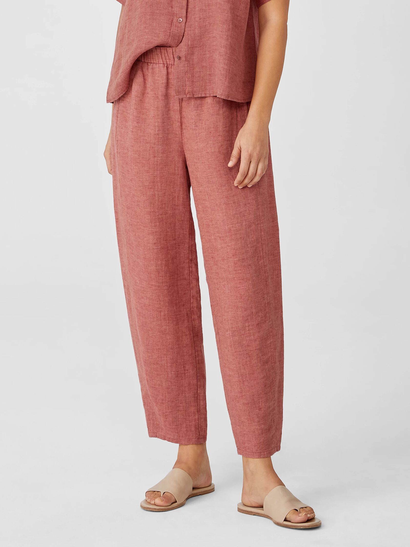 Washed Organic Linen Delave Lantern Pant