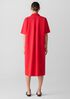 Washed Organic Cotton Poplin Split Neck Dress