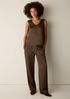 Textured Satin Straight Pant