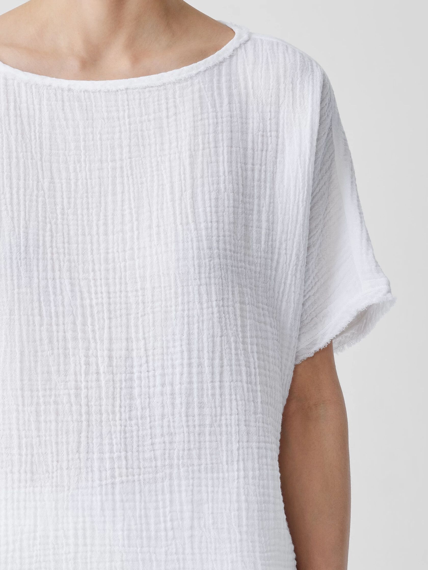 Organic Cotton Lofty Gauze Bateau Neck Top