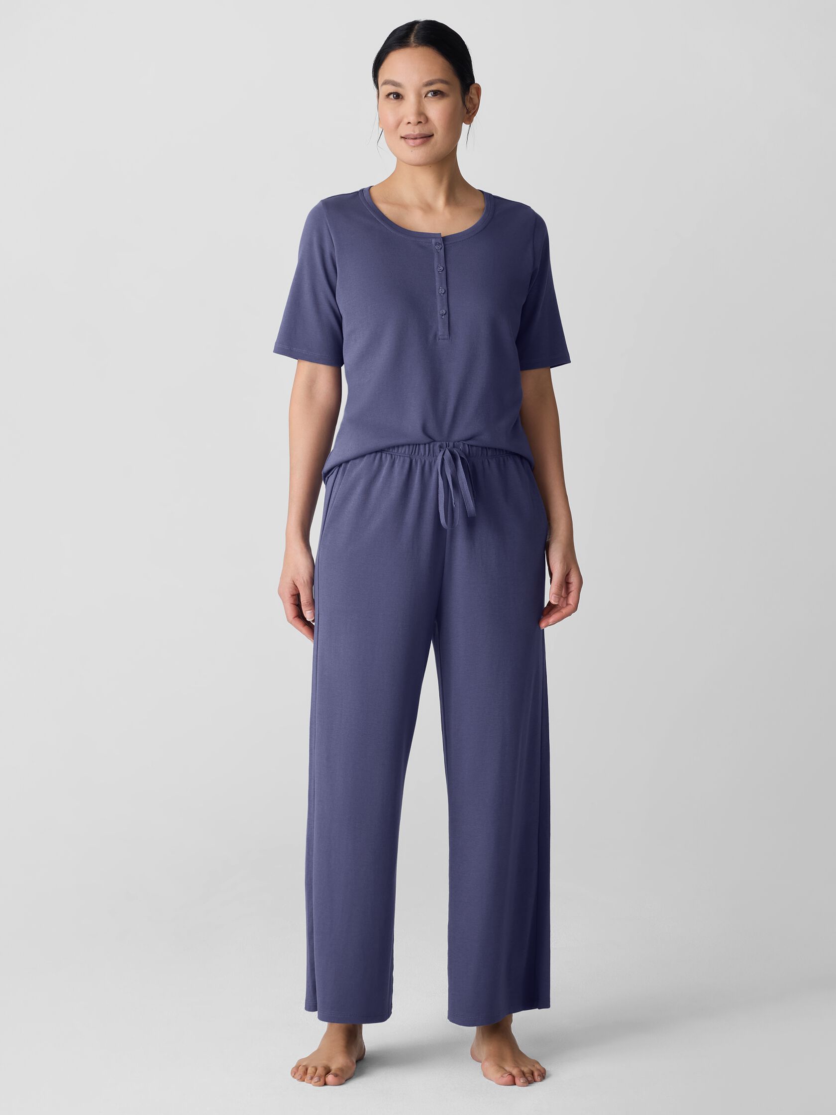 Organic Cotton Interlock Wide-Leg Sleep Pant