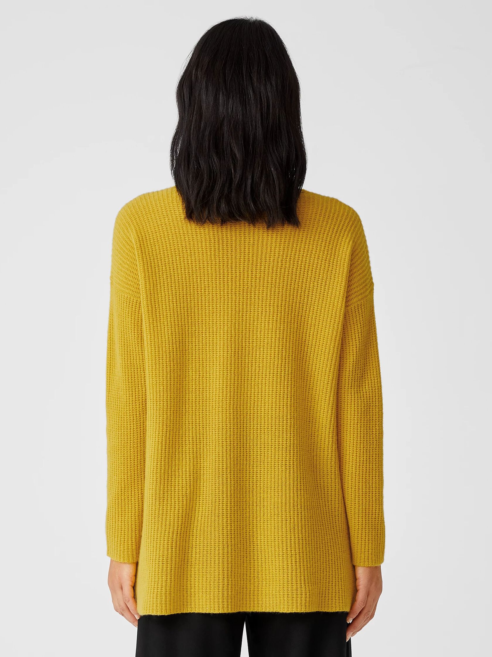 Italian Cashmere V-Neck Long Top