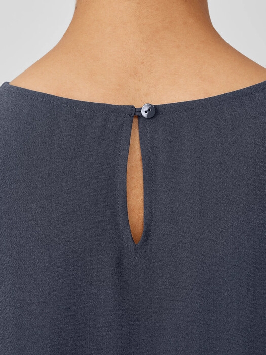 Silk Georgette Crepe Round Neck Tank