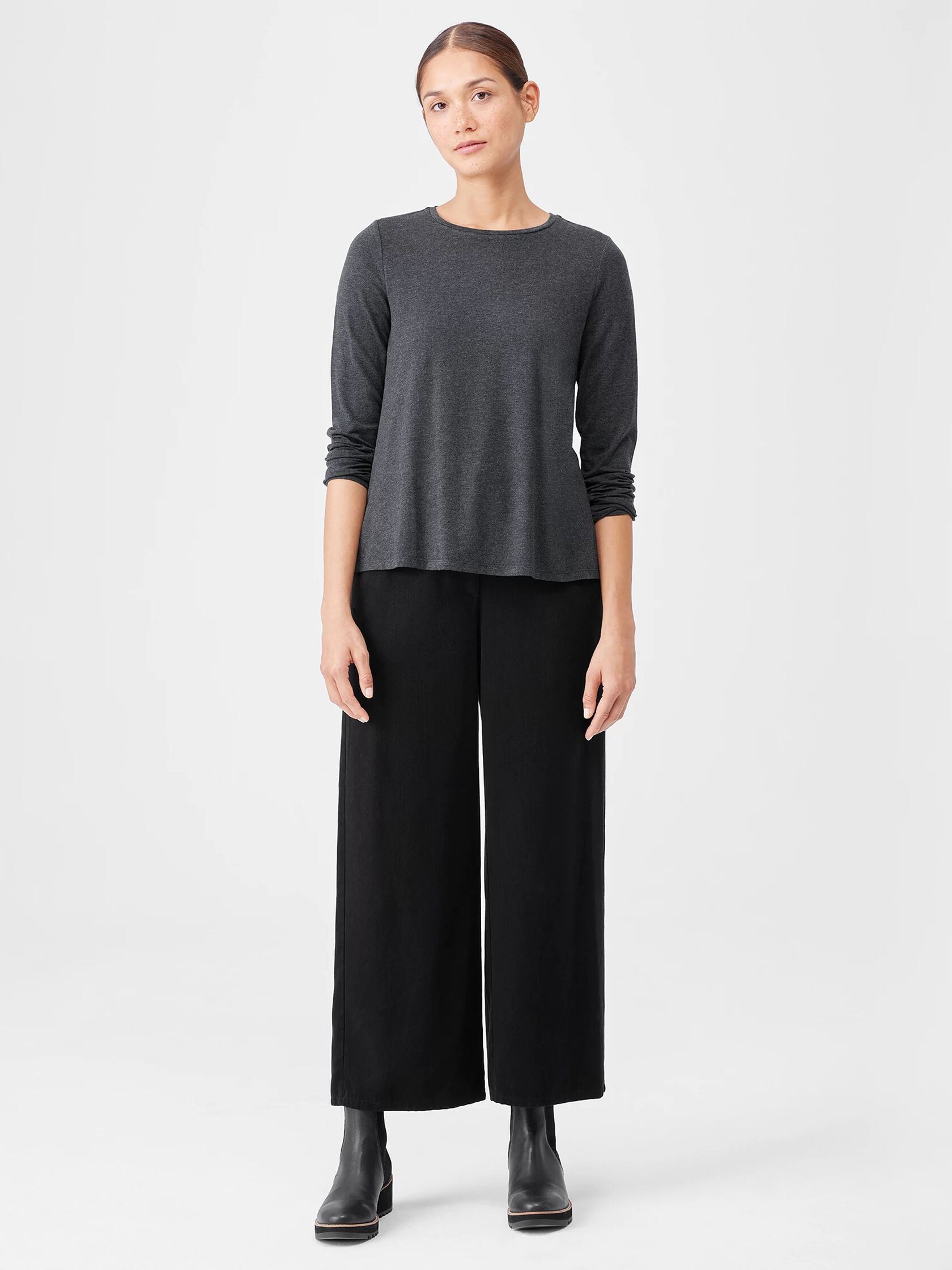 Fine Jersey Crew Neck Top