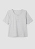Mélange Organic Cotton Interlock Henley Sleep Top
