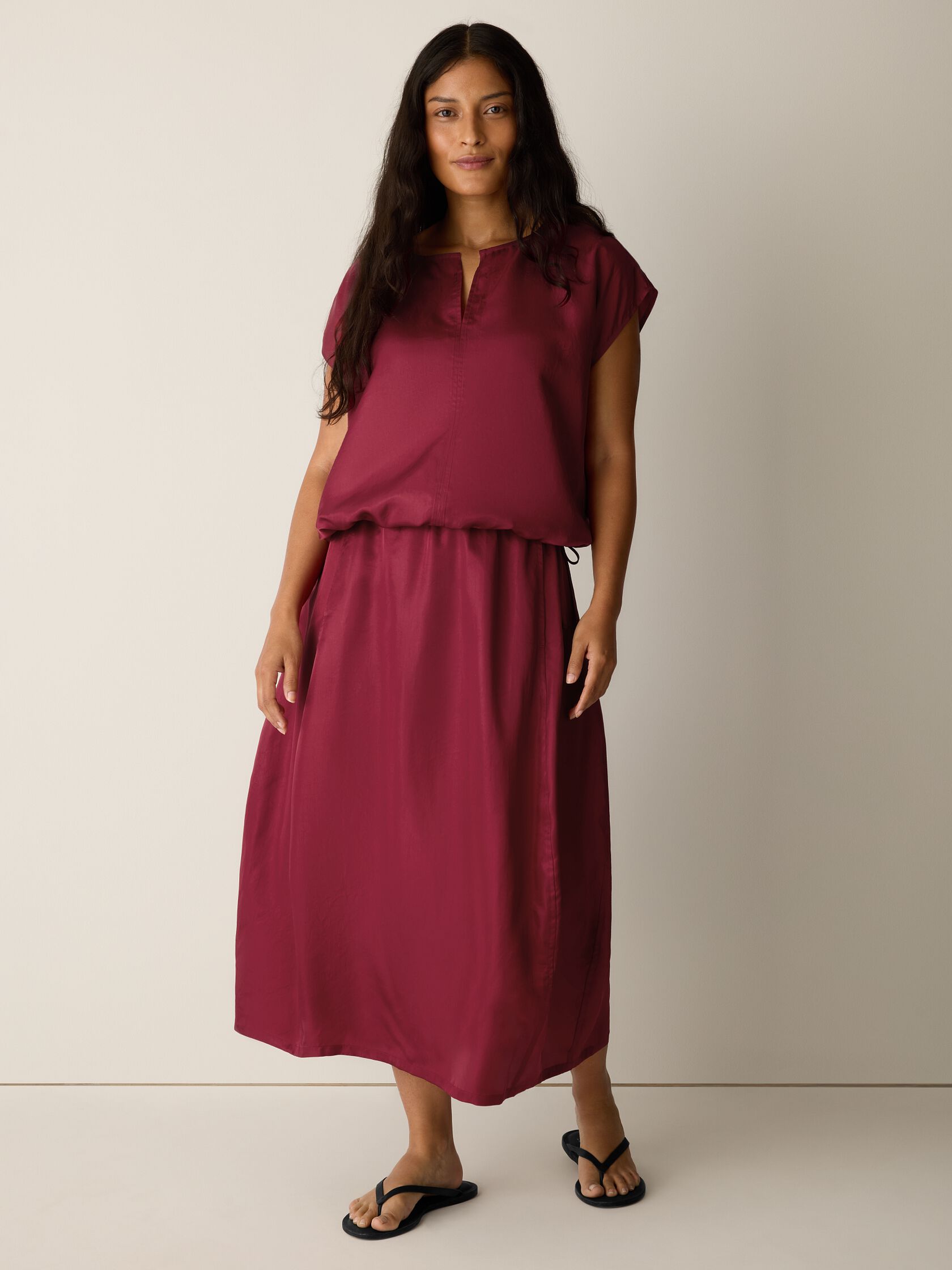 Lightweight Satin Shimmer Lantern Skirt