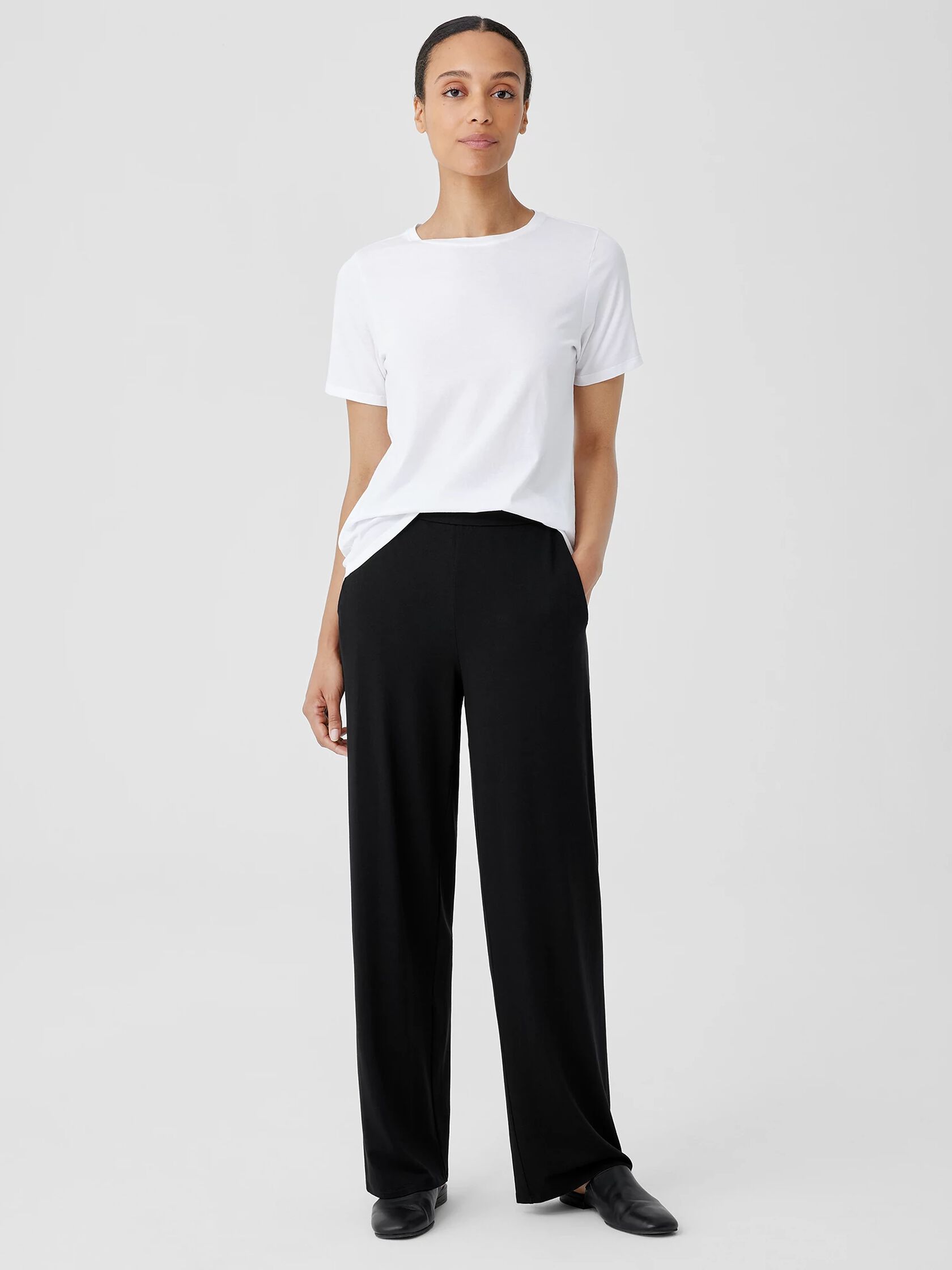 Stretch Jersey Knit Straight Pant