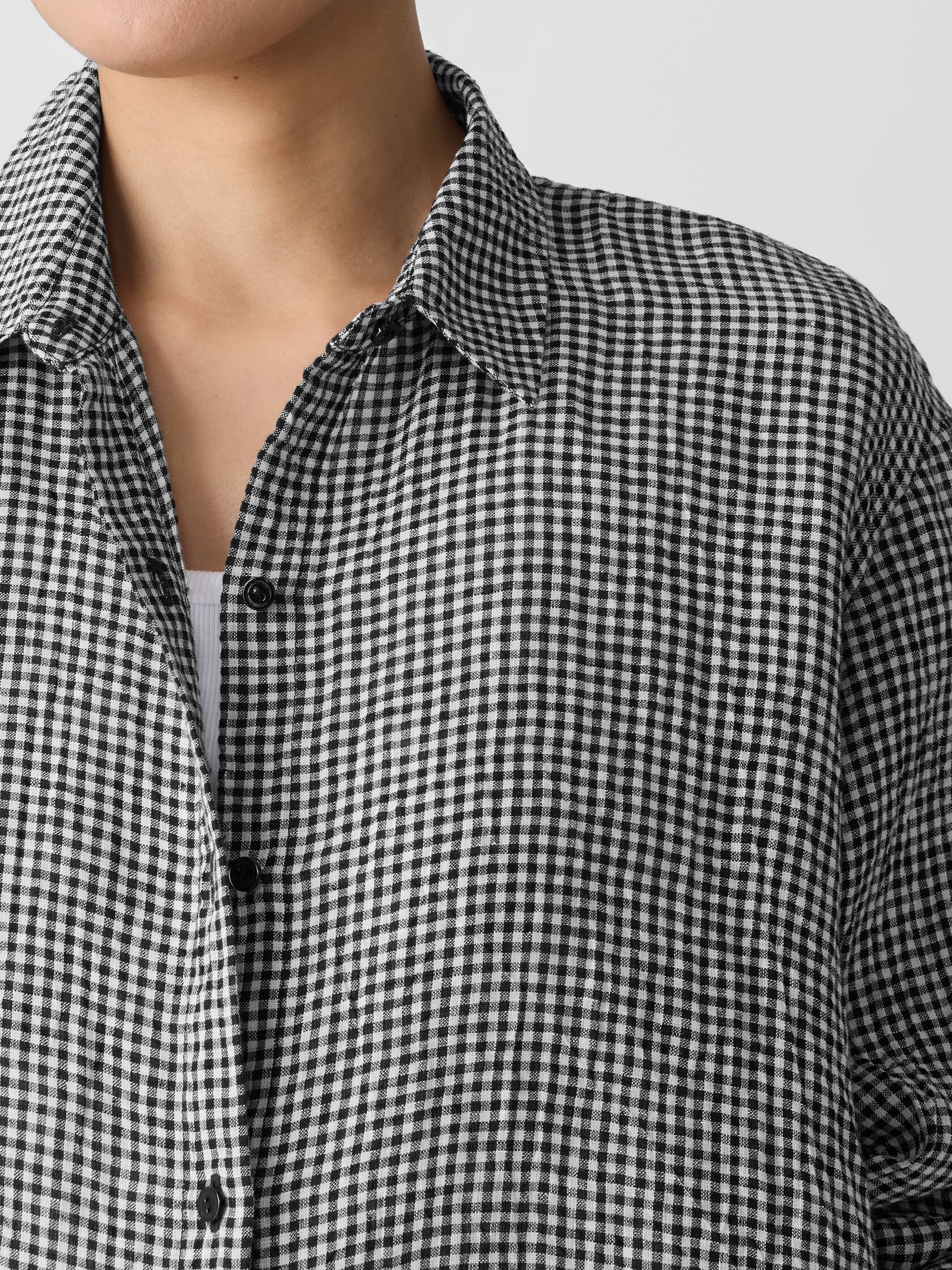 Puckered Organic Linen Classic Collar Shirt