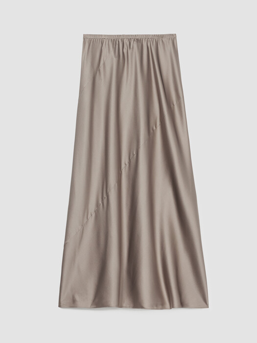 Stretch Silk Charmeuse Bias Skirt