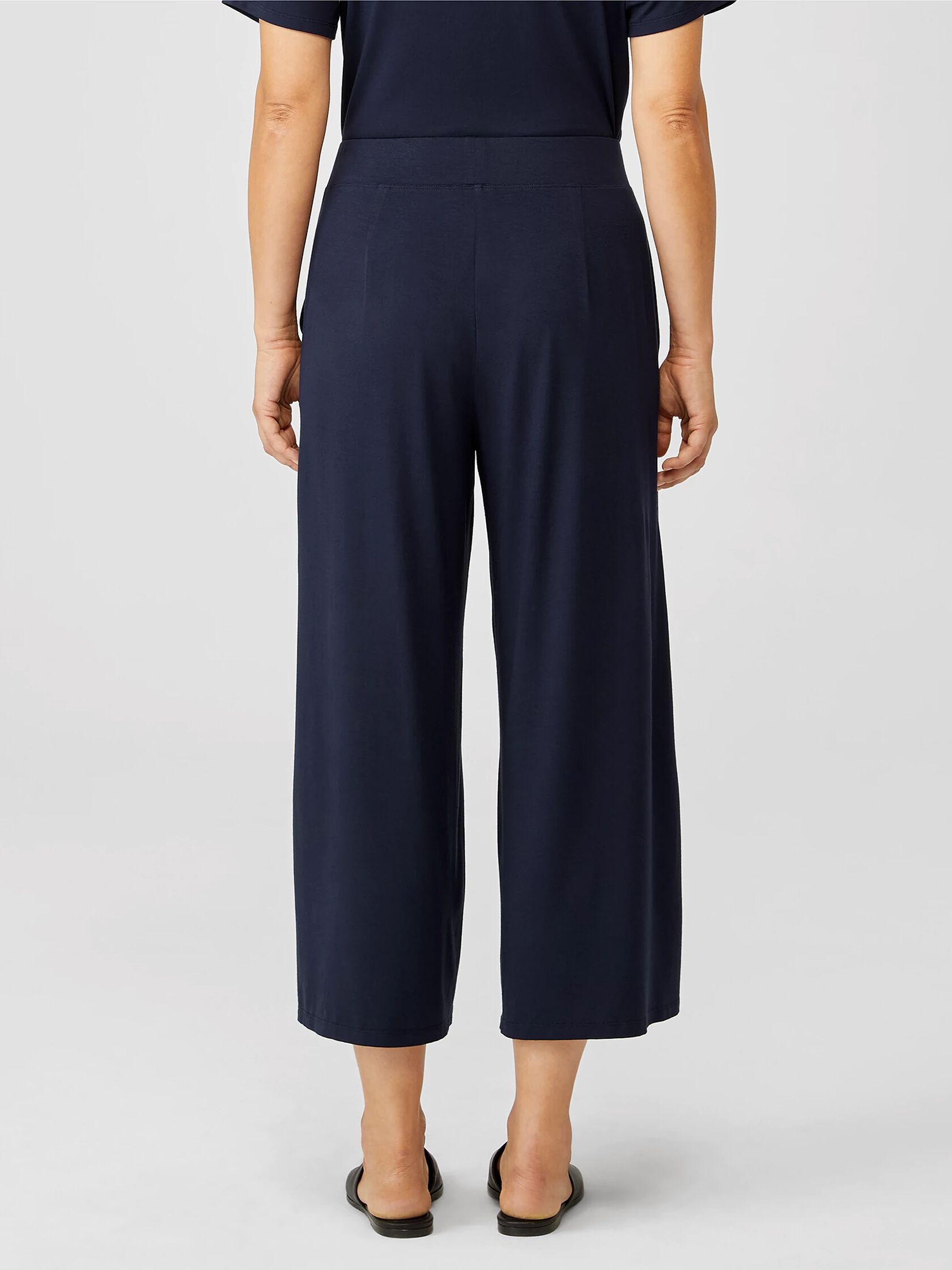Viscose Jersey Wide-Leg Pant with Slits