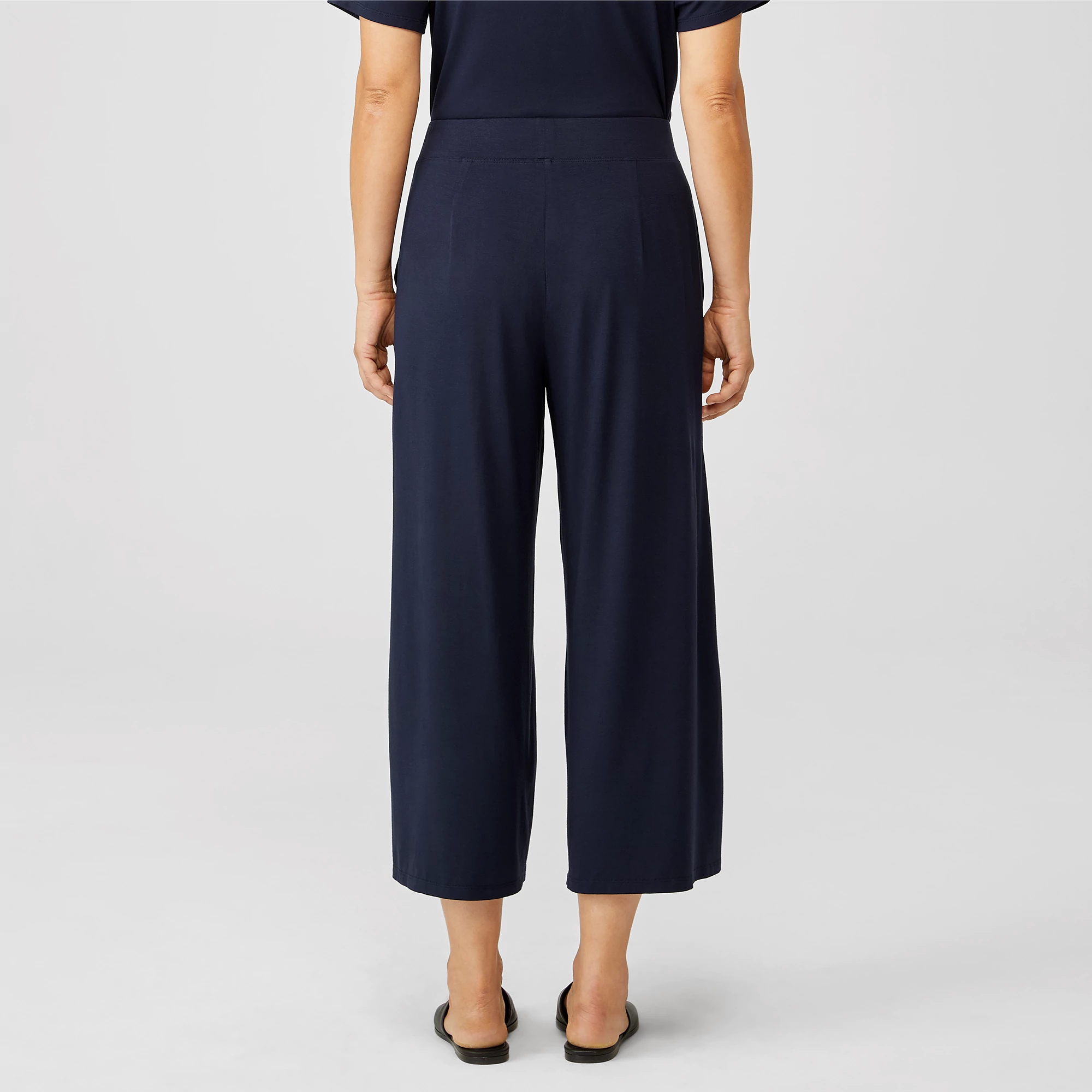 Viscose Jersey Wide-Leg Pant with Slits 
