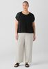 Organic Cotton Cord Sheen Jewel Neck Top