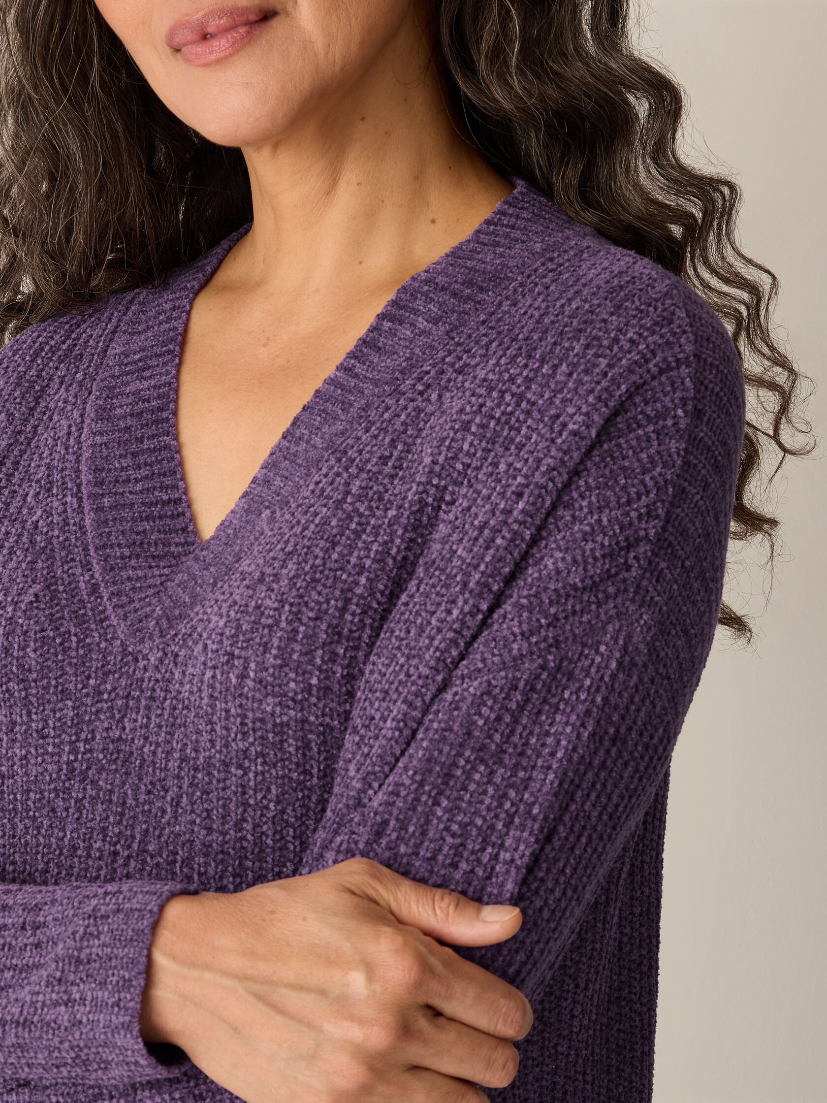 Chenille Blend V-Neck Top