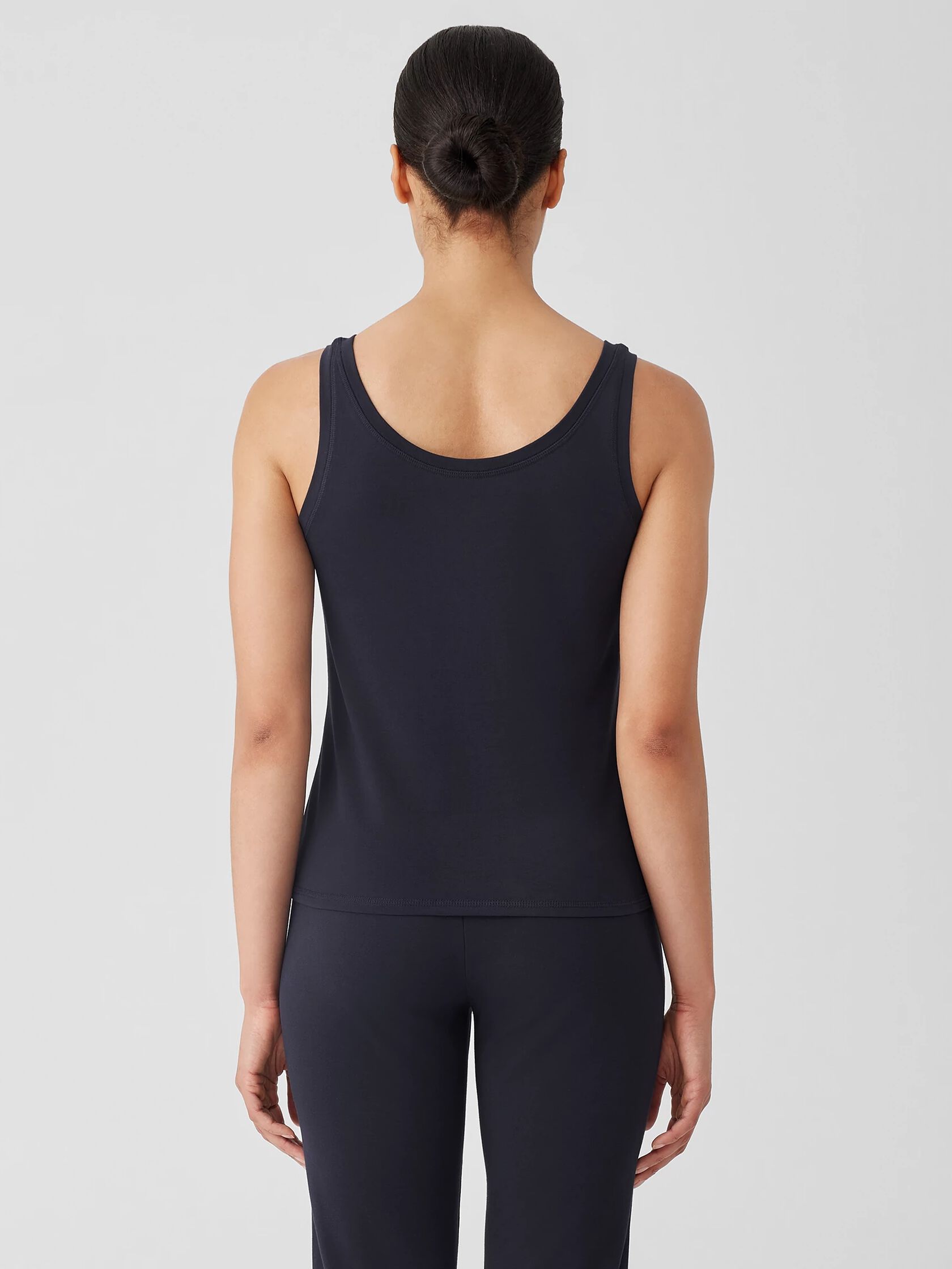 Pima Cotton Stretch Jersey Scoop Neck Tank