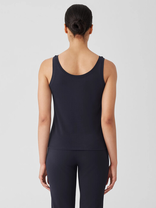Pima Cotton Stretch Jersey Scoop Neck Tank