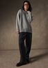 M&eacute;lange Felted Wool Jersey Full-Length Straight Trouser in&nbsp;Regenerative Wool
