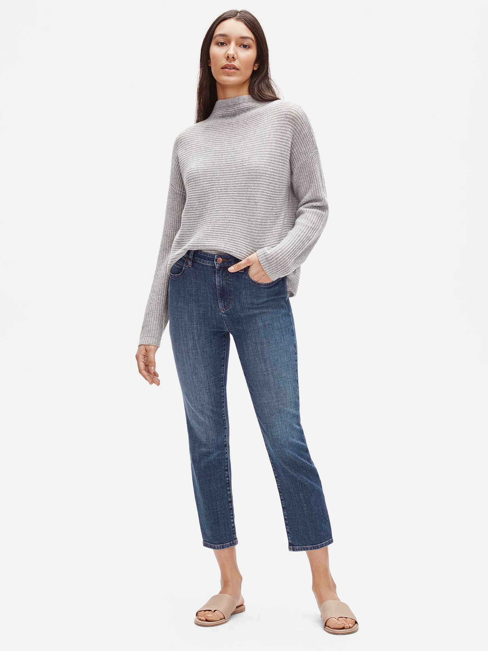 Organic Cotton Stretch Straight Ankle Jean