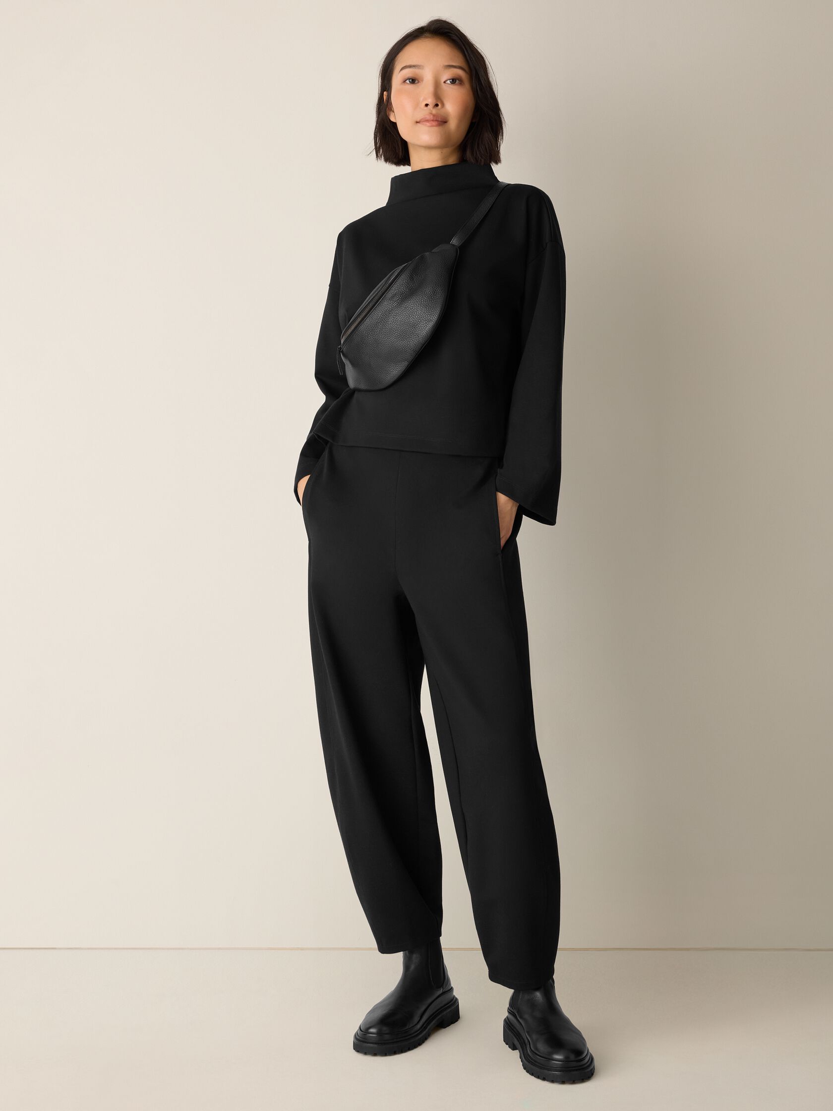 Washable Flex Ponte Curved Lantern Pant