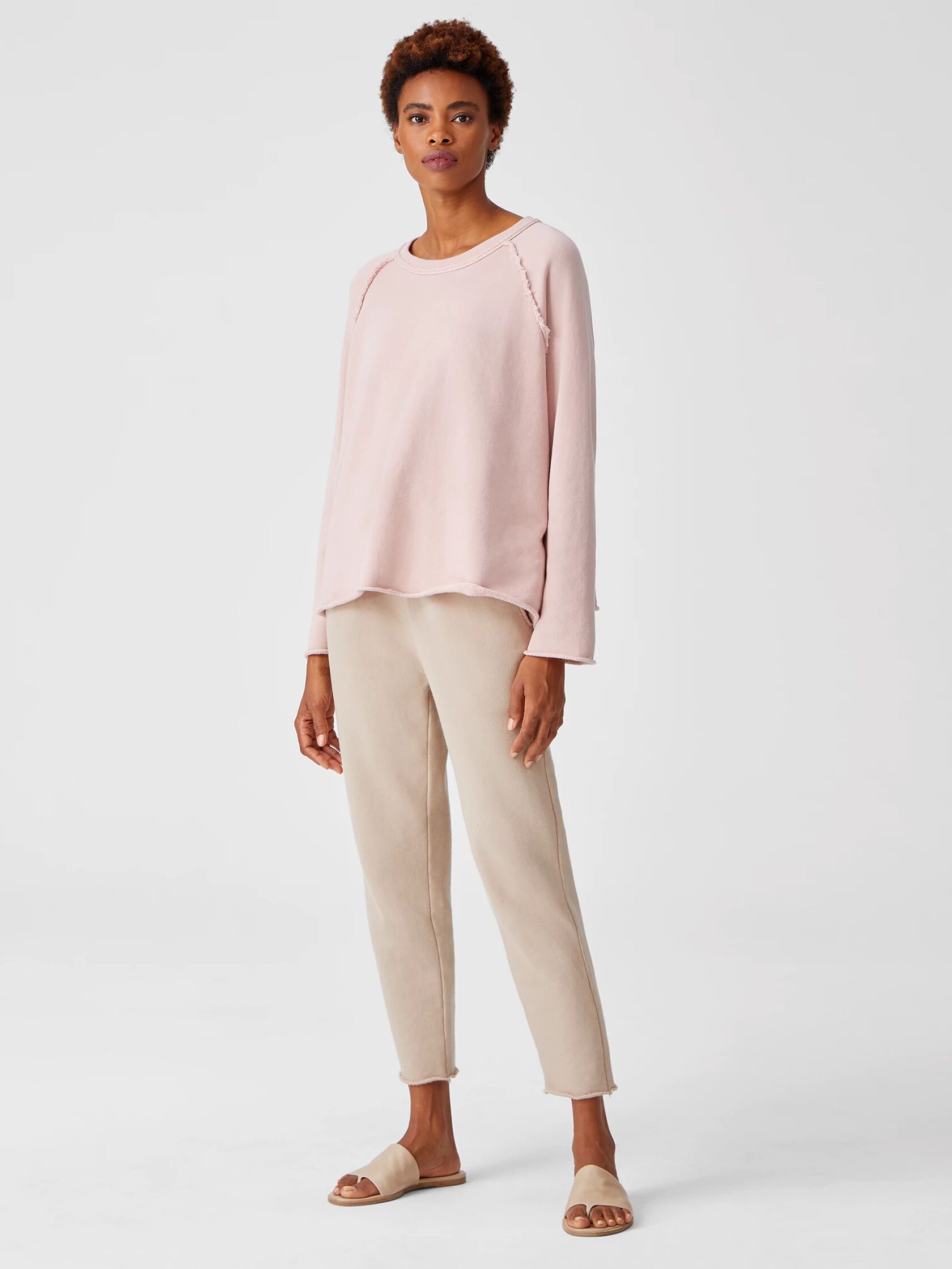 Organic Cotton French Terry Crew Neck Top