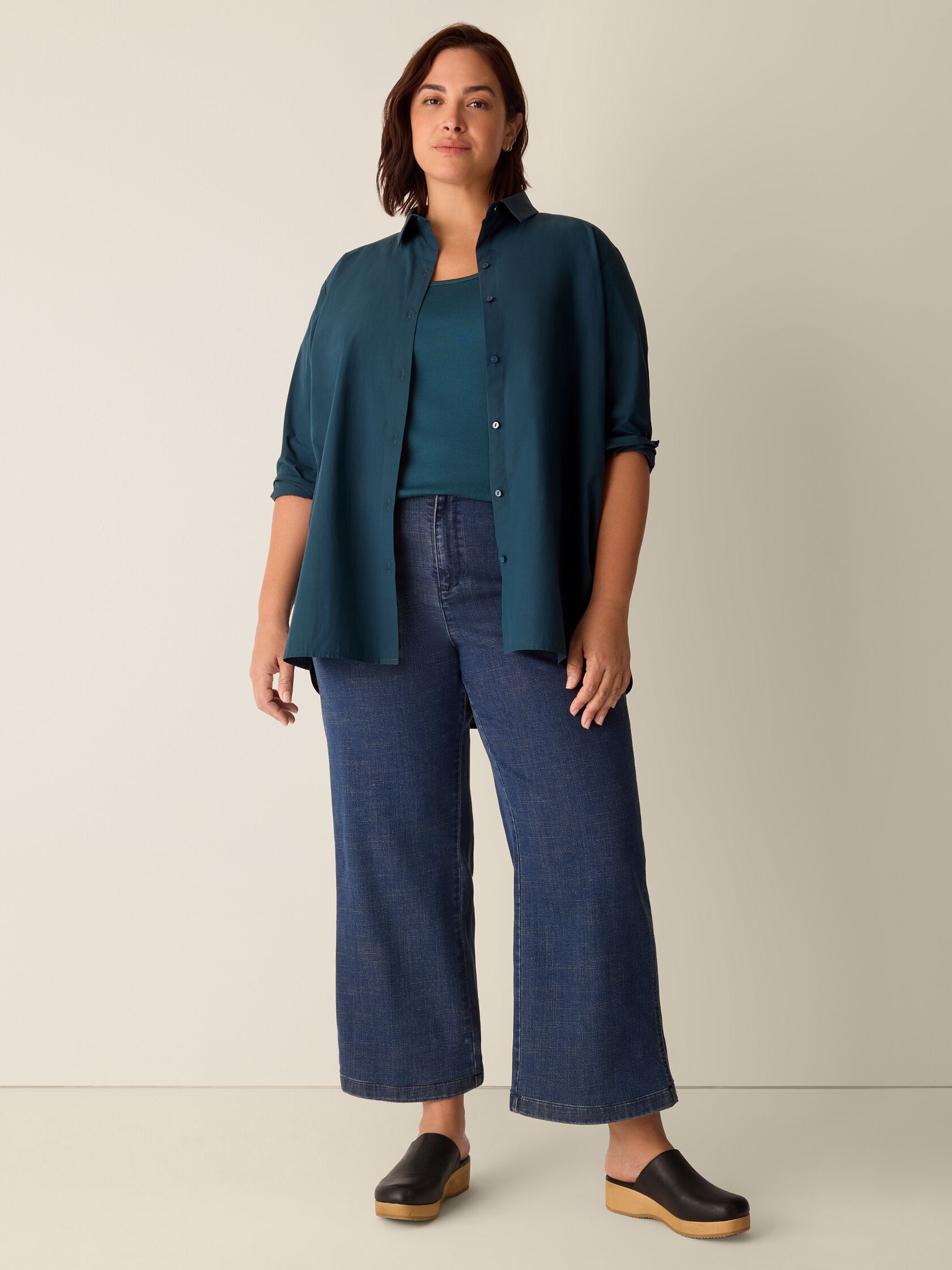 Organic Cotton Stretch Rib Scoop Neck Tank