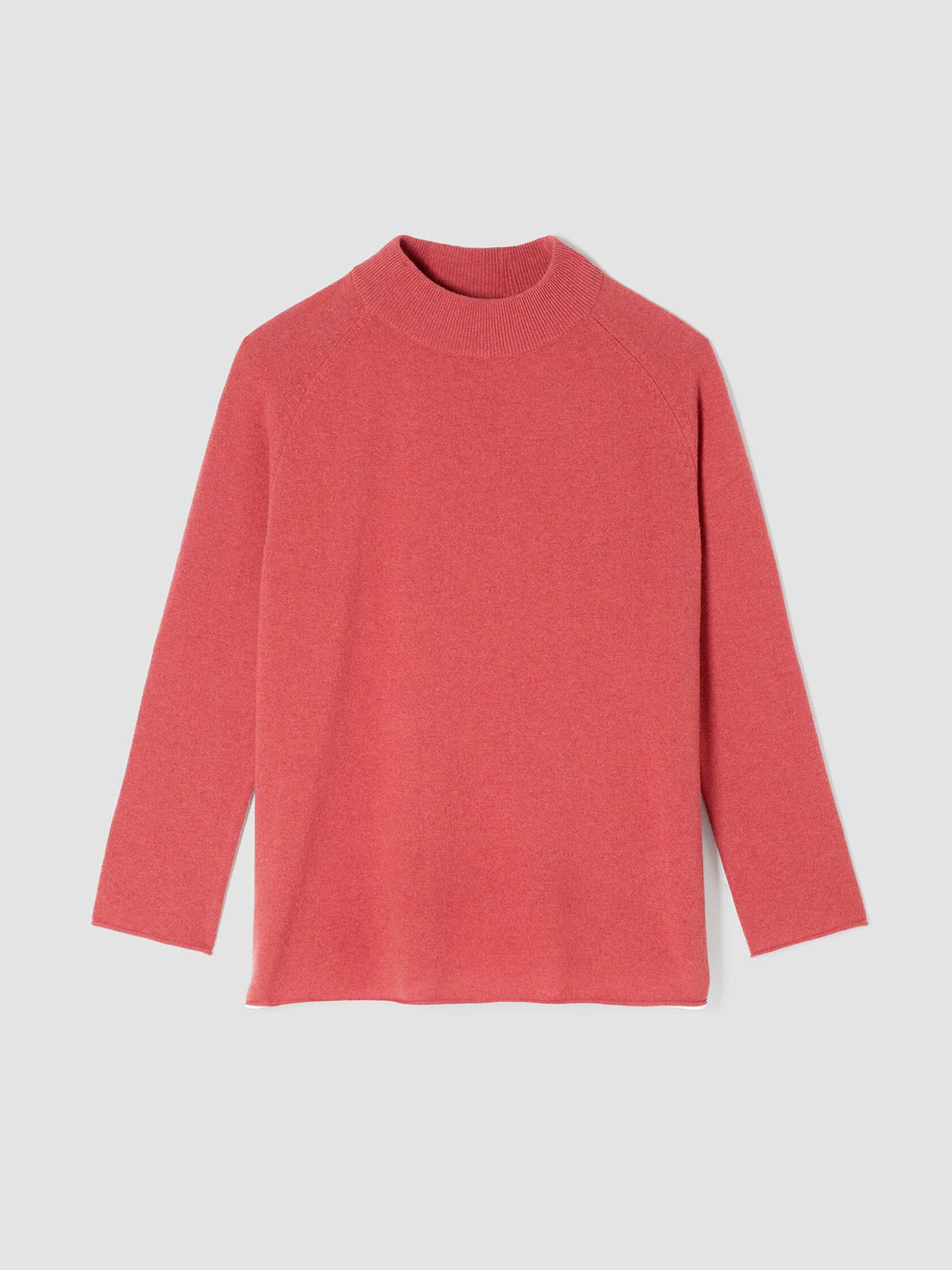 Recycled Cashmere Wool Mock Neck Box-Top