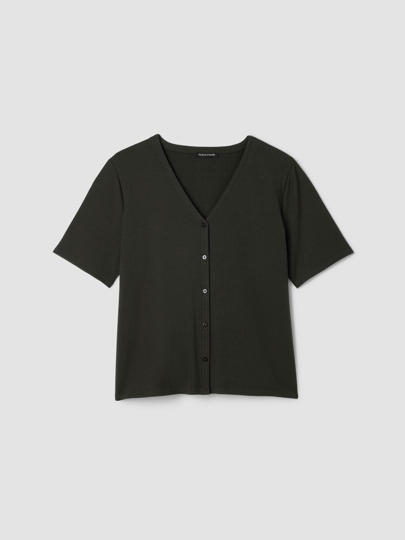 Ribbed Knit V-Neck Top