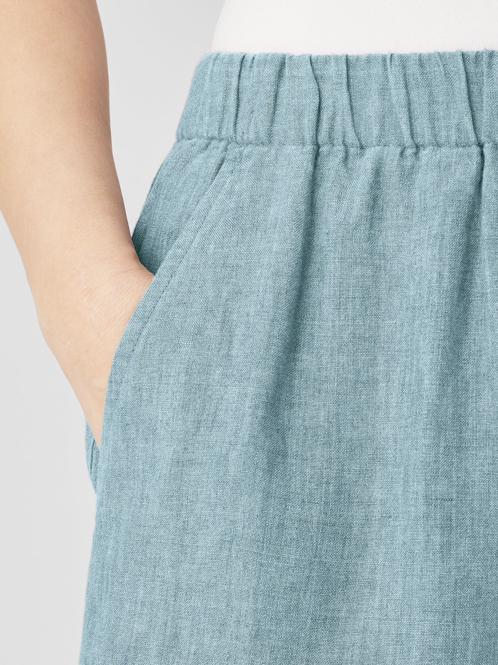 Washed Organic Linen Délavé Wide-Leg Pant